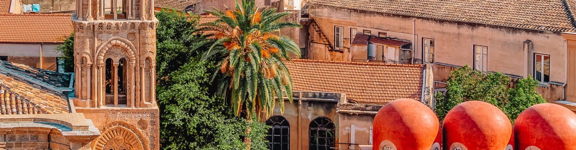 Palermo sunset cityscape