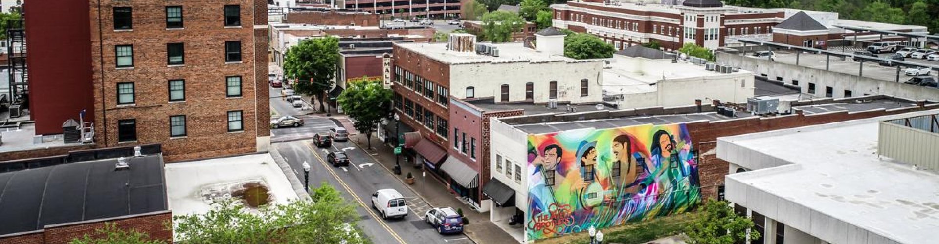 Sunset view over Concord cityscape