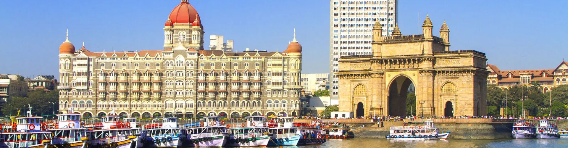 Mumbai city skyline at sunset