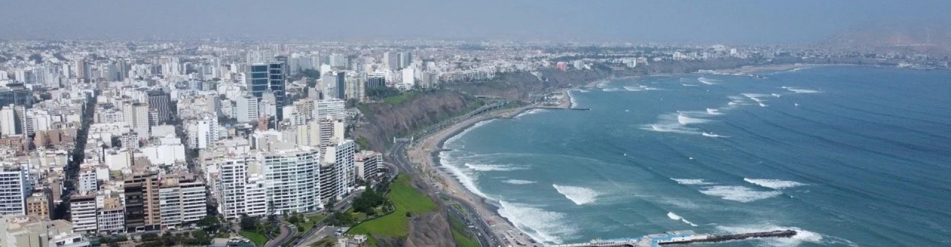 Lima cityscape at sunset