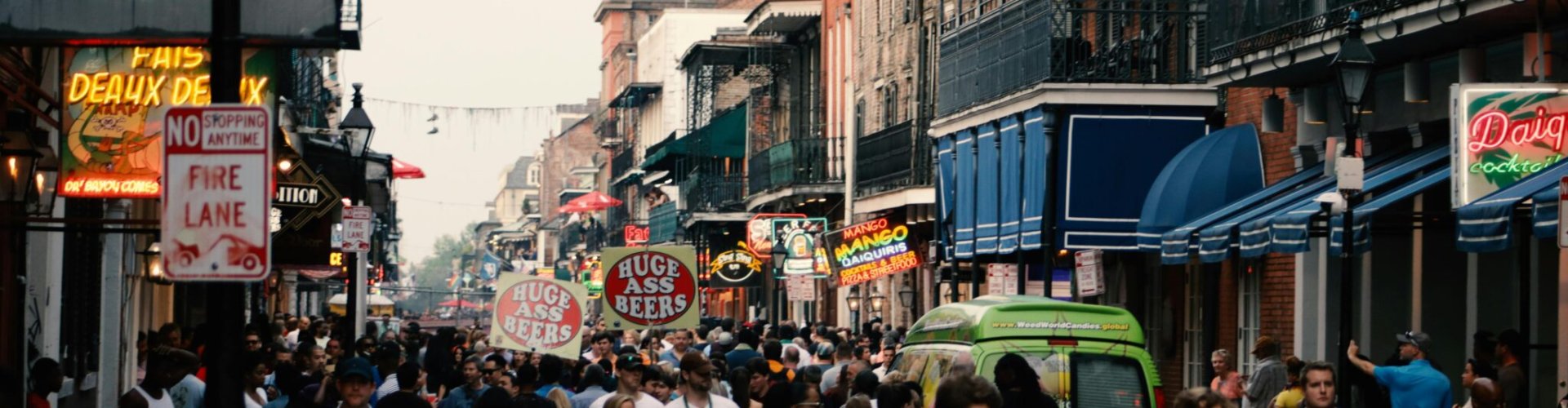 View of New Orleans skyline at sunset