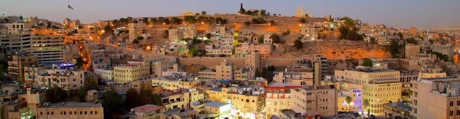 Sunset view over Amman cityscape