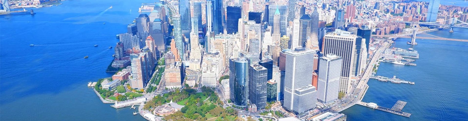 Skyline of New York, NY, US at sunset