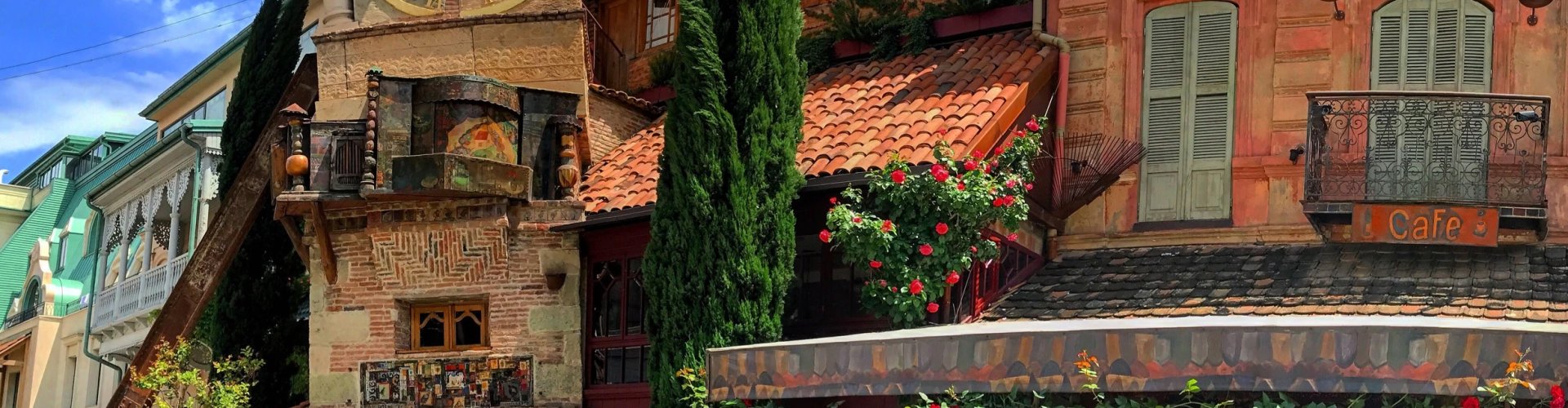 Tbilisi City skyline at sunset