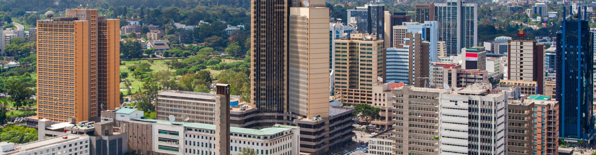 Nairobi cityscape at sunset