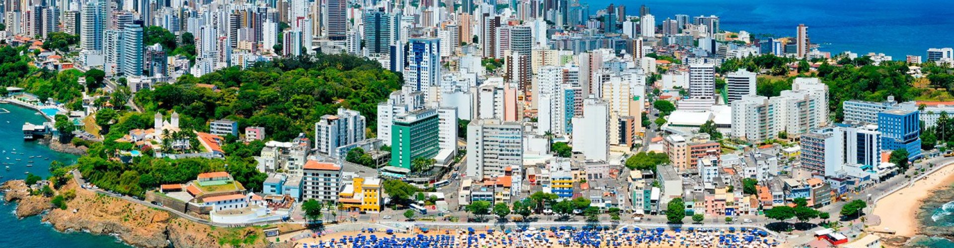 Sunset over Salvador coastline
