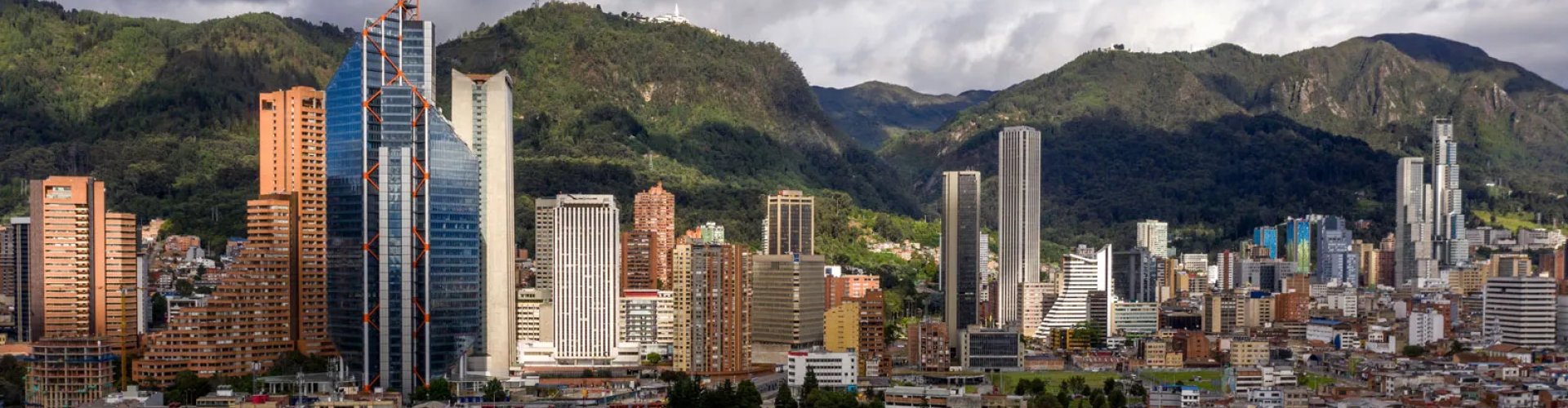Sunset view over Bogotá skyline