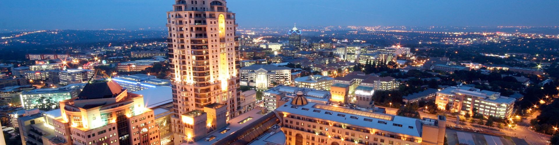 Johannesburg cityscape at sunset