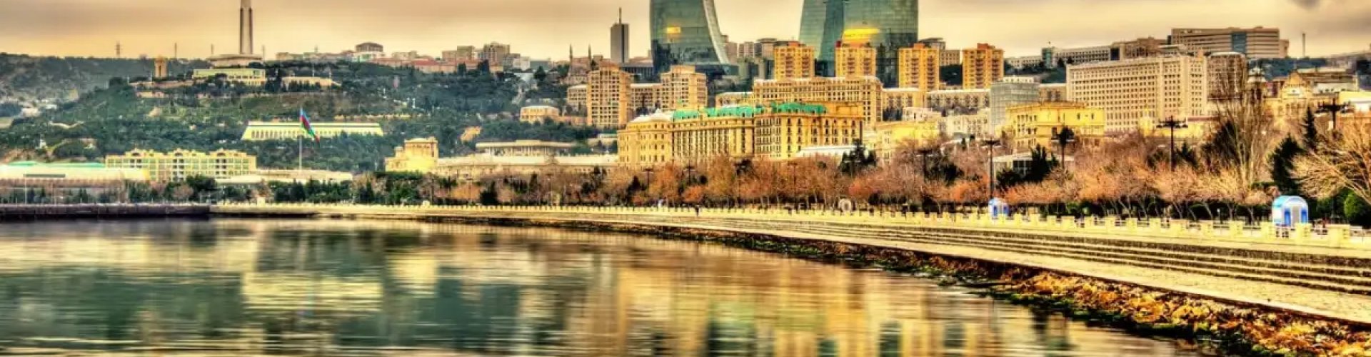 Baku cityscape at dusk