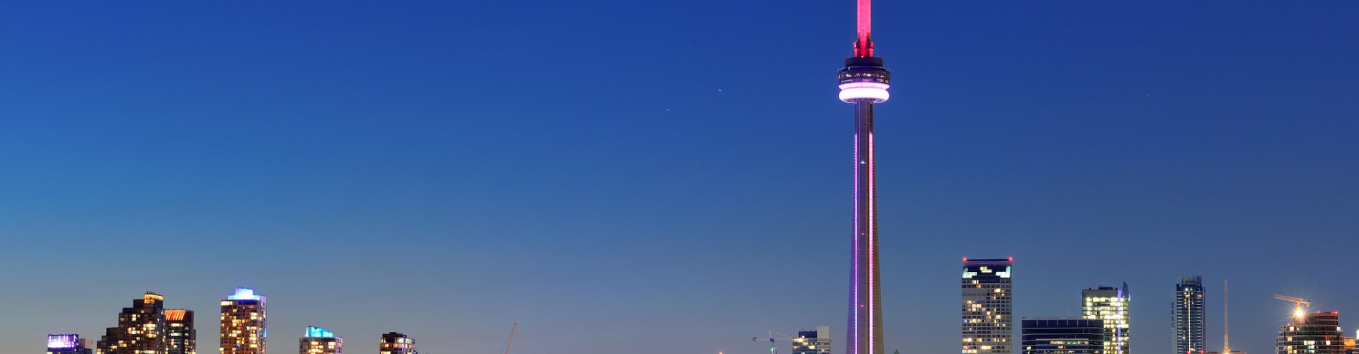 Toronto cityscape at sunset